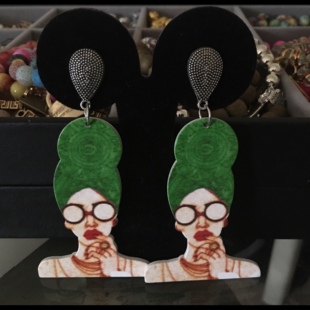 Abstract face earrings